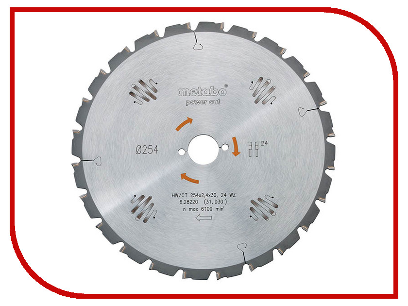 

Диск Metabo HW/CT 250x30 24WZ пильный по дереву с гвоздями 628012000, 628012000