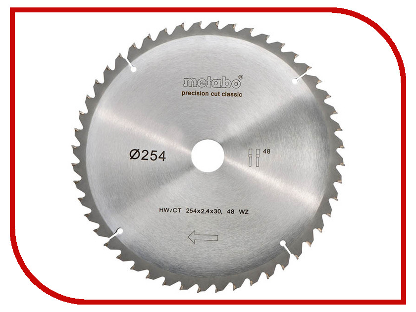 

Диск Metabo HW/CT 254x30 48WZ пильный по дереву, мдф, дсп 628061000, 628061000
