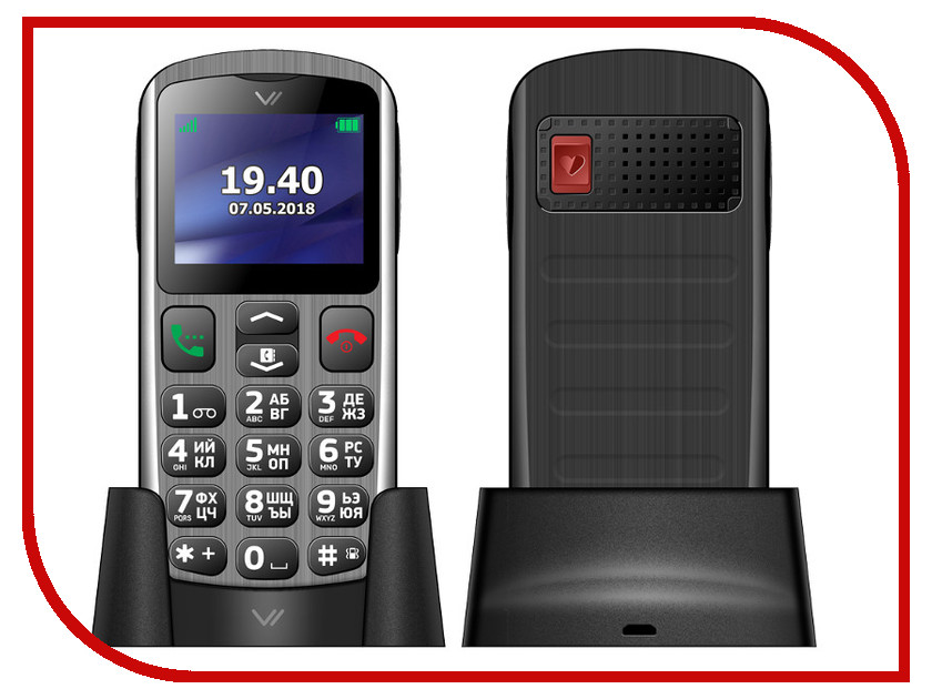 

Сотовый телефон VERTEX C317 Silver-Black, C317