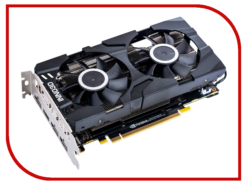 фото Видеокарта Inno3D GeForce RTX 2060 Twin X2 1365Mhz PCI-E 3.0 6144Mb 8000Mhz 192 bit 3xDP HDMI HDCP N20602-06D6-1710VA23