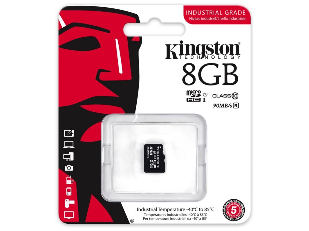 Карта памяти 8GB - Kingston Industrial Temperature MicroSD UHS-I  SDCIT/8GBSP