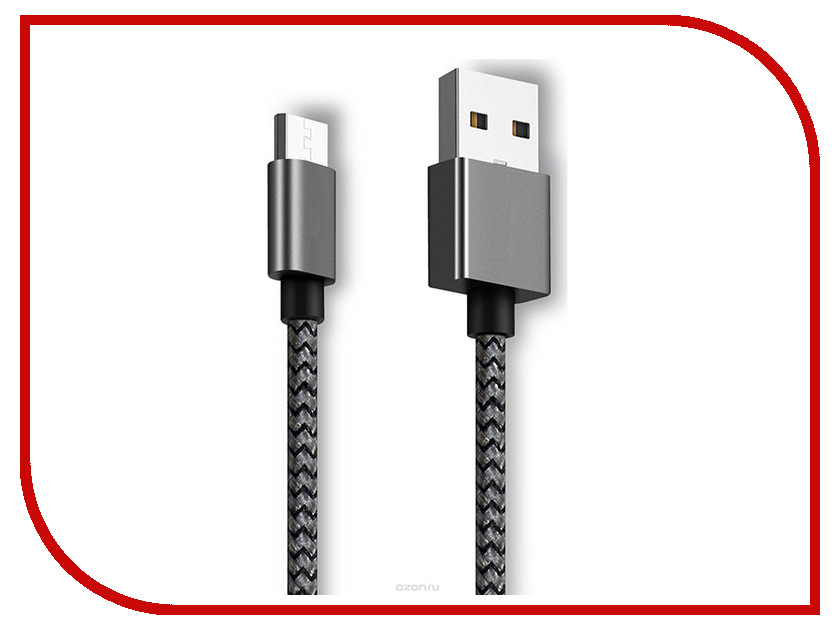 

Аксессуар Ginzzu USB - microUSB 25cm Black GC-151B, GC-151B