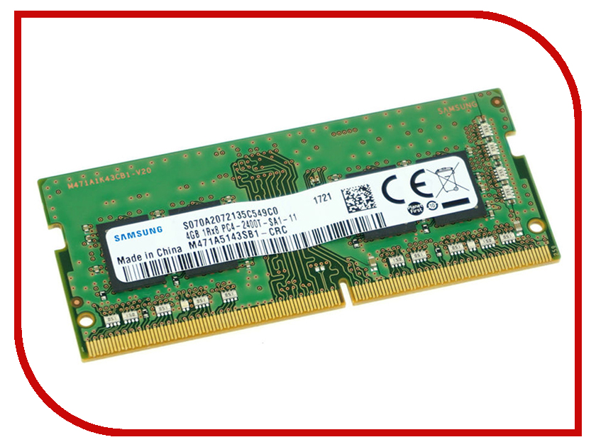 фото Модуль памяти Samsung DDR4 SO-DIMM 2400MHz PC4-19200 CL17 - 4Gb M471A5143SB1-CRC