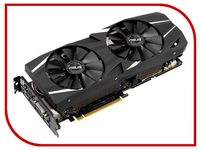 фото Видеокарта ASUS GeForce RTX 2060 1365Mhz PCI-E 3.0 6144Mb 14000Mhz 192 bit 2xDP 2xHDMI DUAL-RTX2060-O6G