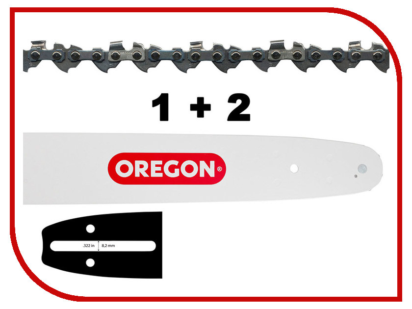 

Цепь Oregon 1X 160SDEA041 + 2X 91P056E 543483, 543483
