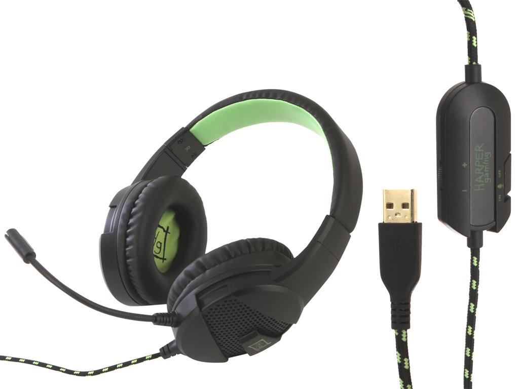 

Наушники Harper Gaming Mirage GHS-X15 Black-Green, Gaming Mirage GHS-X15