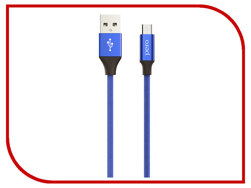 фото Аксессуар Pero DC-02 USB - microUSB 2А 1m PRDC-02MU1MBL Blue