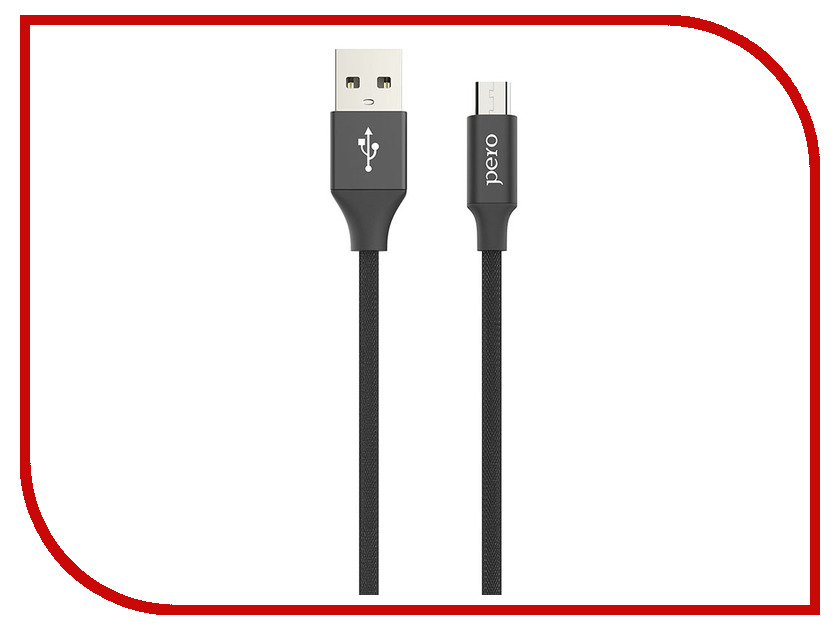 фото Аксессуар Pero DC-02 USB - microUSB 2А 1m PRDC-02MU1MB Black