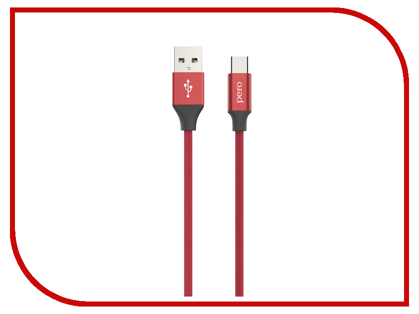 фото Аксессуар Pero DC-02 USB - Type-C 2.4А 1m PRDC-02TC1MR Red