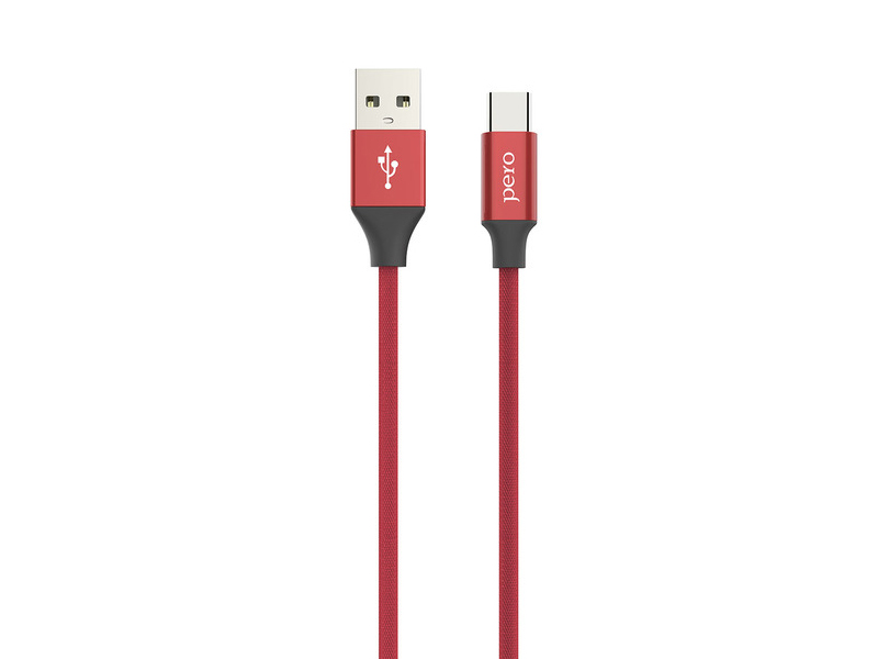 фото Аксессуар Pero DC-02 USB - Type-C 2.4А 1m PRDC-02TC1MR Red