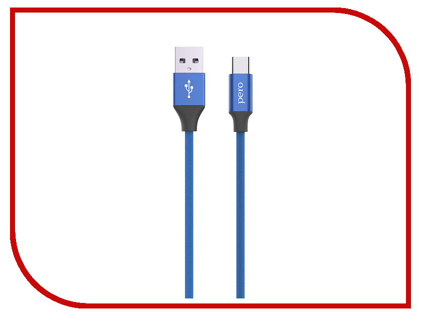 

Аксессуар Pero DC-02 USB - Type-C 2.4А 1m PRDC-02TC1MBL Blue, PRDC-02TC1MBL