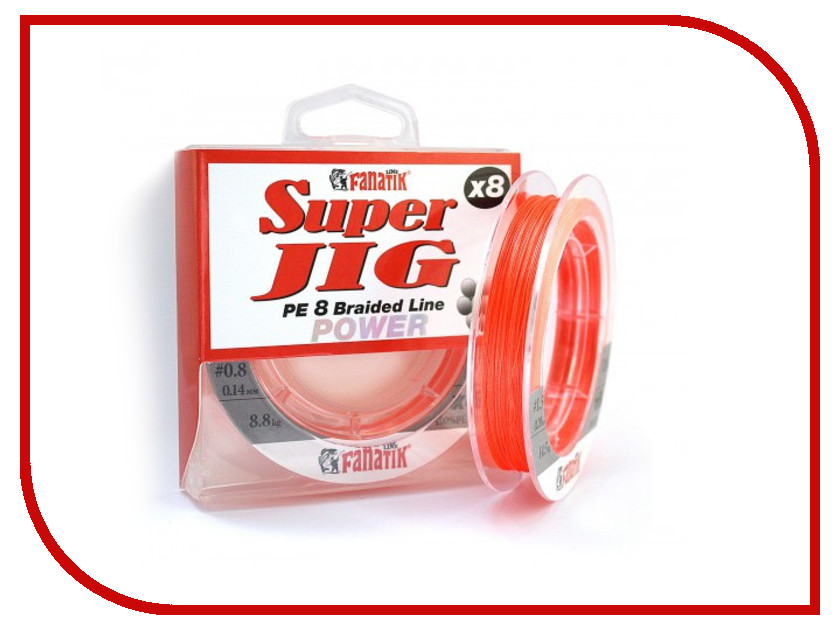 

Леска Fanatik Super Jig PE X8 (#0,8) 0.14mm 120m Orange SJPEX812008O, SJPEX812008O