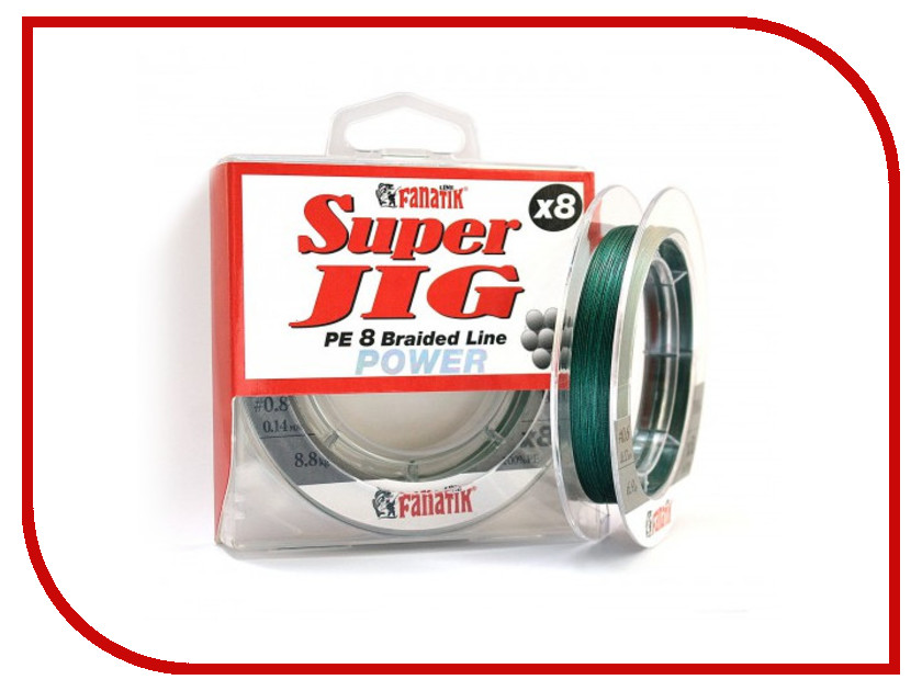 

Леска Fanatik Super Jig PE X8 (#0,8) 0.14mm 100m Green SJPEX810008G, SJPEX810008G