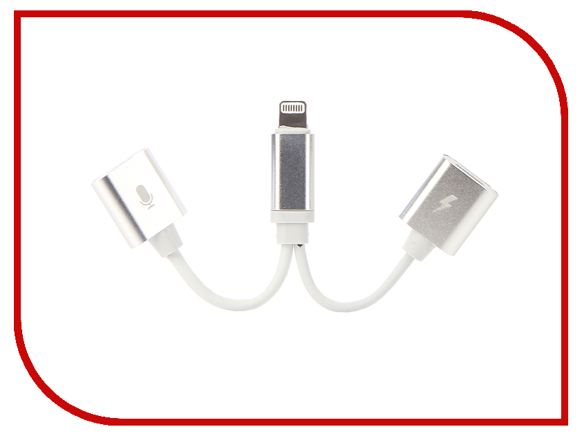 

Аксессуар Gurdini Double Lightning Audio + Charge 2A Silver-White 904448, 904448