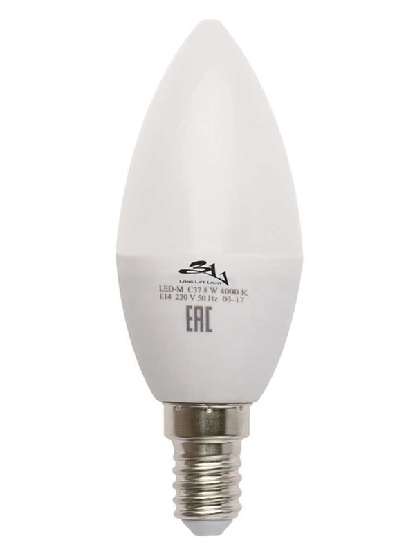 

Лампочка 3L C37 8Вт 4000K, LED-3L C37-8W E14 4000K