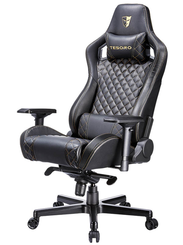 фото Компьютерное кресло Tesoro Zone X F750-B Black-Gold Stitch TS-F750BK /TS-F750-B