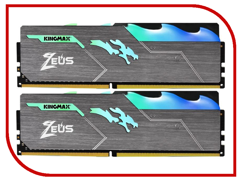 фото Модуль памяти Kingmax Zeus Dragon RGB DDR4 DIMM 3466MHz PC4-27700 CL16 - 16Gb KIT (2x8Gb) KM-LD4-3466-16GRD