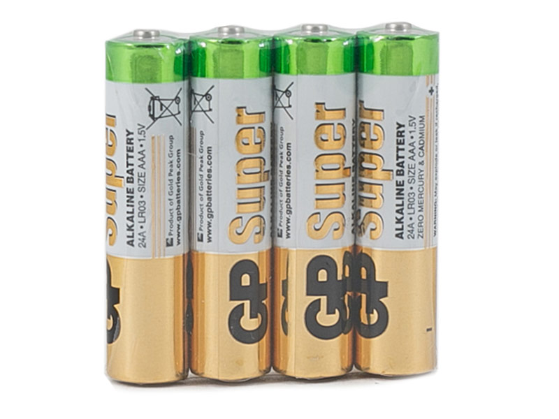 Батарейка AAA - GP Super Alkaline 24A (4 штуки) 24ARS-2SB4 батарейки gp super эконом aaa lr03 24a gp24ars 2sb4 алкалин 4шт уп