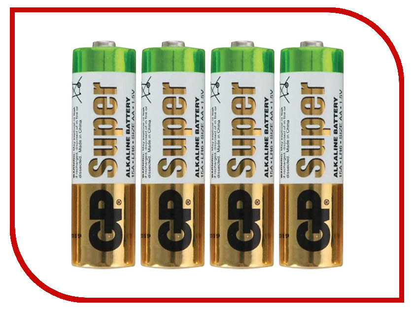 

Батарейка АA - GP Super Alkaline 15A (4 штуки) 15ARS-2SB4, Super Alkaline 15A