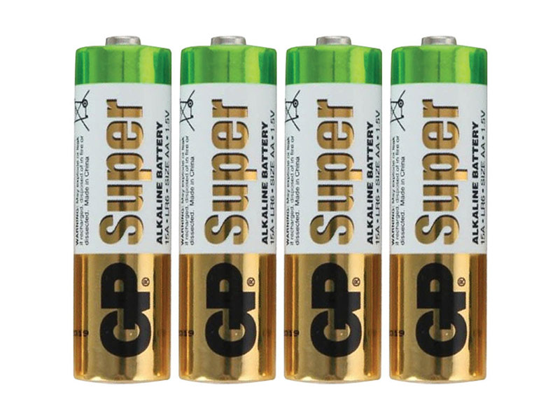 Батарейка AA - GP Super Alkaline 15A (4 штуки) 15ARS-2SB4 батарейка aaaa gp super alkaline 25а 25a 2cr2 20 160 2 штуки