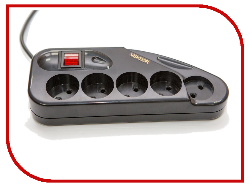 

Сетевой фильтр Vektor Lite 5 Sockets Black 2m 16952, 16952