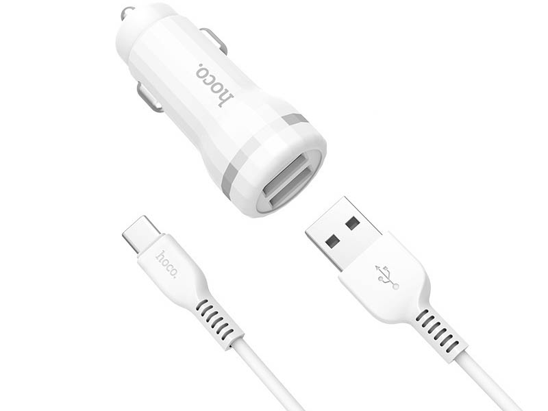 

Зарядное устройство Hoco Z27 2xUSB 2.4A + Type-C White, Z27