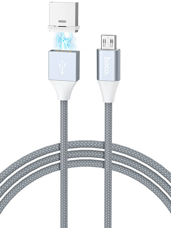 фото Аксессуар Hoco U40Bm USB - MicroUSB Magnetic Adsorption Grey