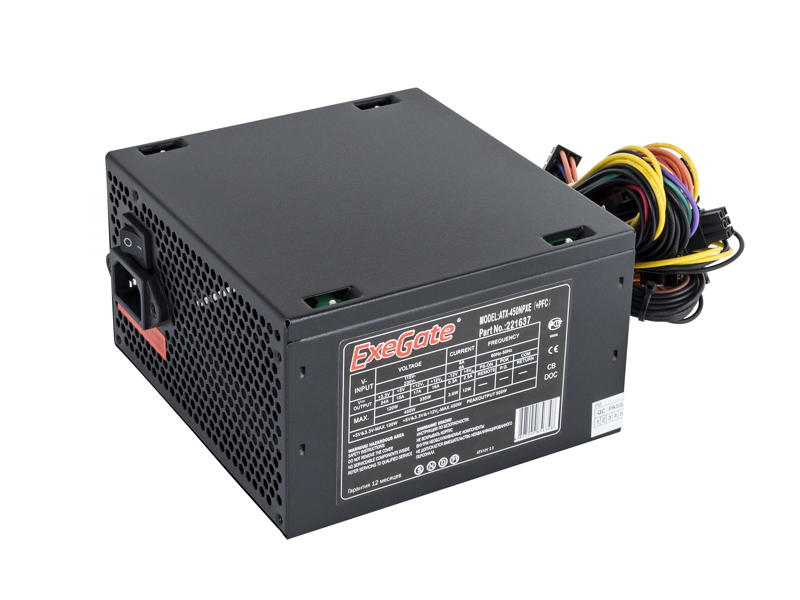 

Блок питания Exegate ATX-450NPXE 450W Black EX221637RUS-S / 278143, EX221637RUS-S