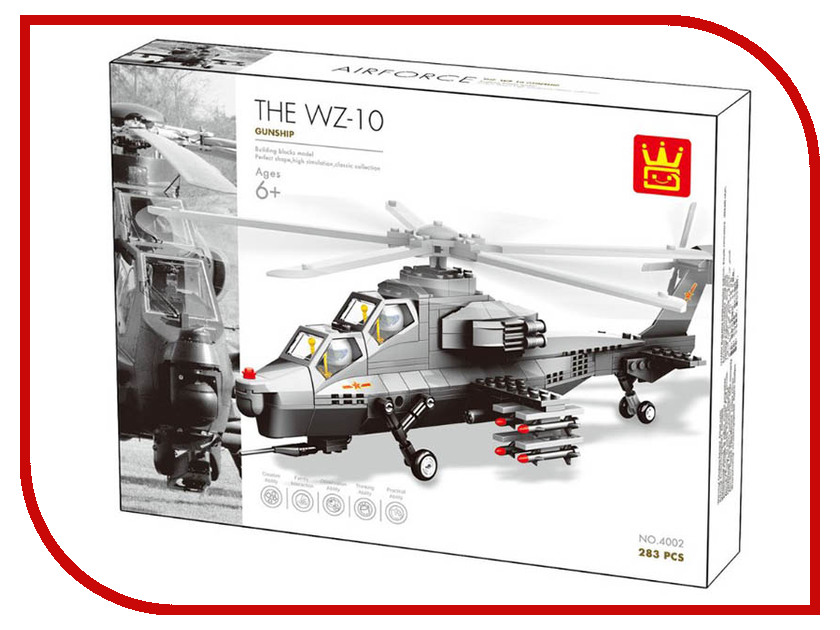 

Конструктор Wange Вертолет WZ10 283 дет. 4002, Вертолет WZ10