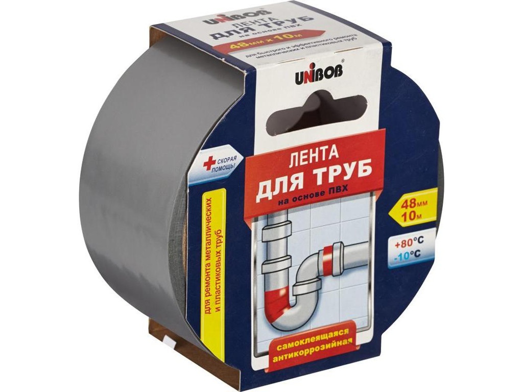 

Клейкая лента для труб Unibob 48mm х 10m Grey 371121, 371121