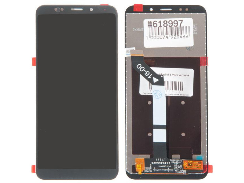Дисплей RocknParts для Xiaomi Redmi 5 Plus Black 618997 камера задняя rocknparts для xiaomi redmi 5 plus