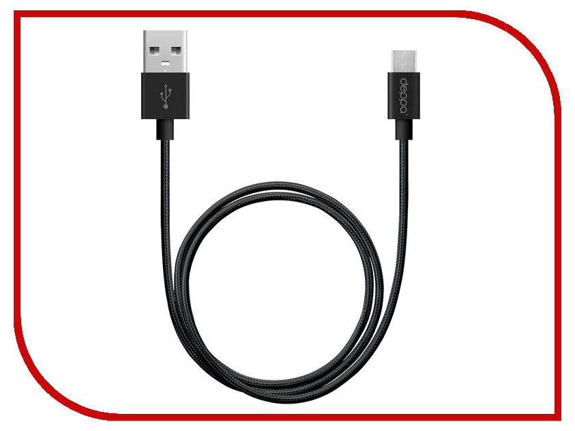 фото Аксессуар Deppa USB - microUSB 1.2m Alum Black DEP-72256