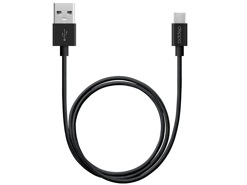 фото Аксессуар deppa usb - microusb 1.2m alum black dep-72256