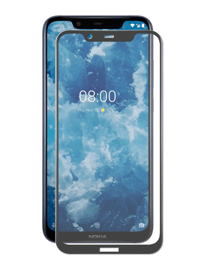 

Аксессуар Защитное стекло Optmobilion для Nokia 8.1 2.5D Black, Nokia 8.1
