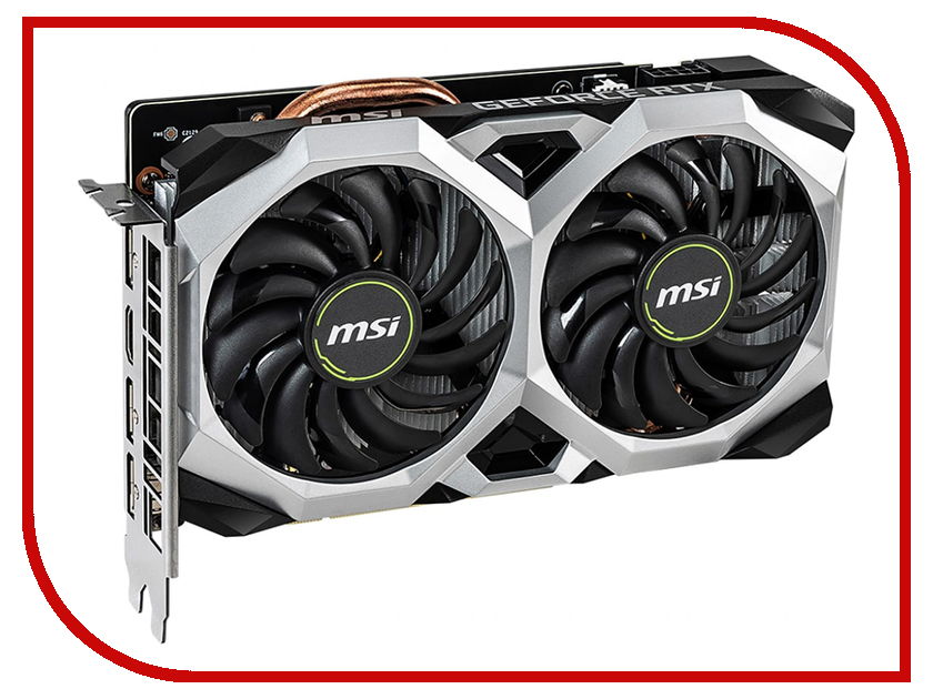 фото Видеокарта MSI GeForce RTX 2060 1710Mhz PCI-E 3.0 6144Mb 14000Mhz 192 bit HDMI 3xDP RTX 2060 VENTUS XS 6G OC