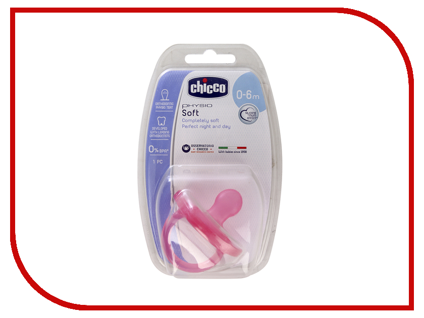 

Пустышка Chicco Physio Soft 1шт Pink 00002711110000, Physio Soft