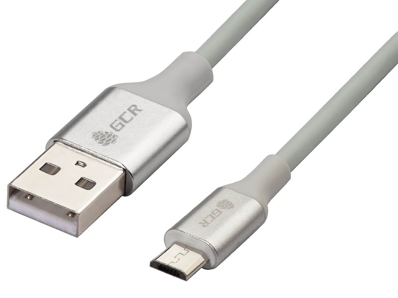 

Аксессуар Greenconnect USB 2.0 AM - Micro B 5pin 0.5m Silver-White GCR-50855, GCR-50855