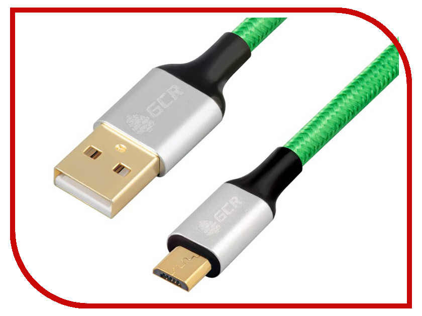 

Аксессуар Greenconnect USB 2.0 AM - Micro B 5pin 1m Green-Black GCR-50990, GCR-50990