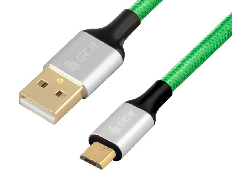 

Аксессуар Greenconnect USB 2.0 AM - Micro B 5pin 1m Green-Black GCR-50990, GCR-50990