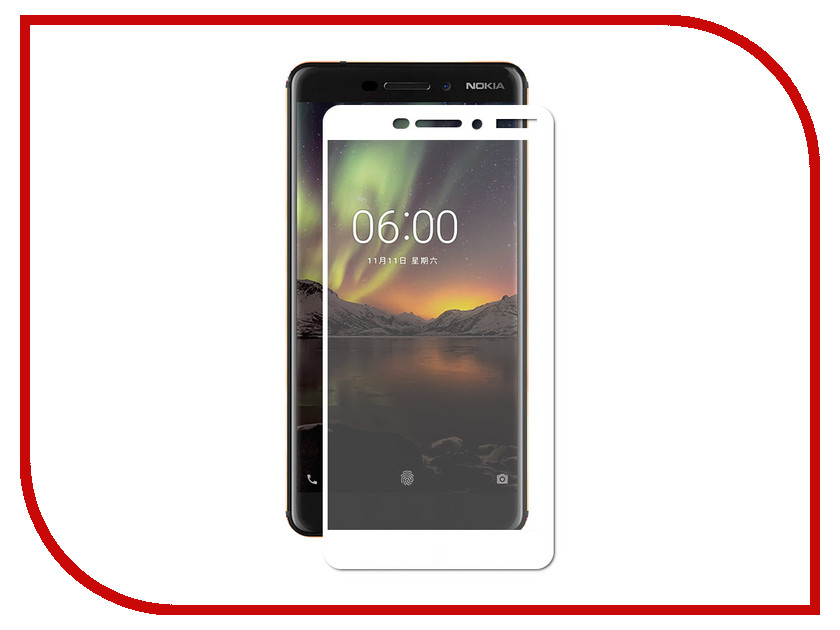 фото Аксессуар Защитное стекло Optmobilion для Nokia 6.1 2.5D White