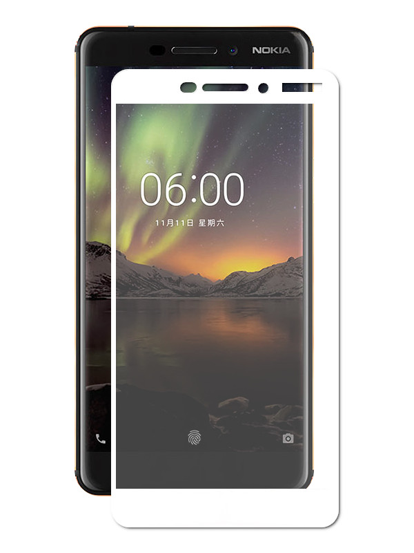 

Аксессуар Защитное стекло Optmobilion для Nokia 6.1 2.5D White, Nokia 6.1