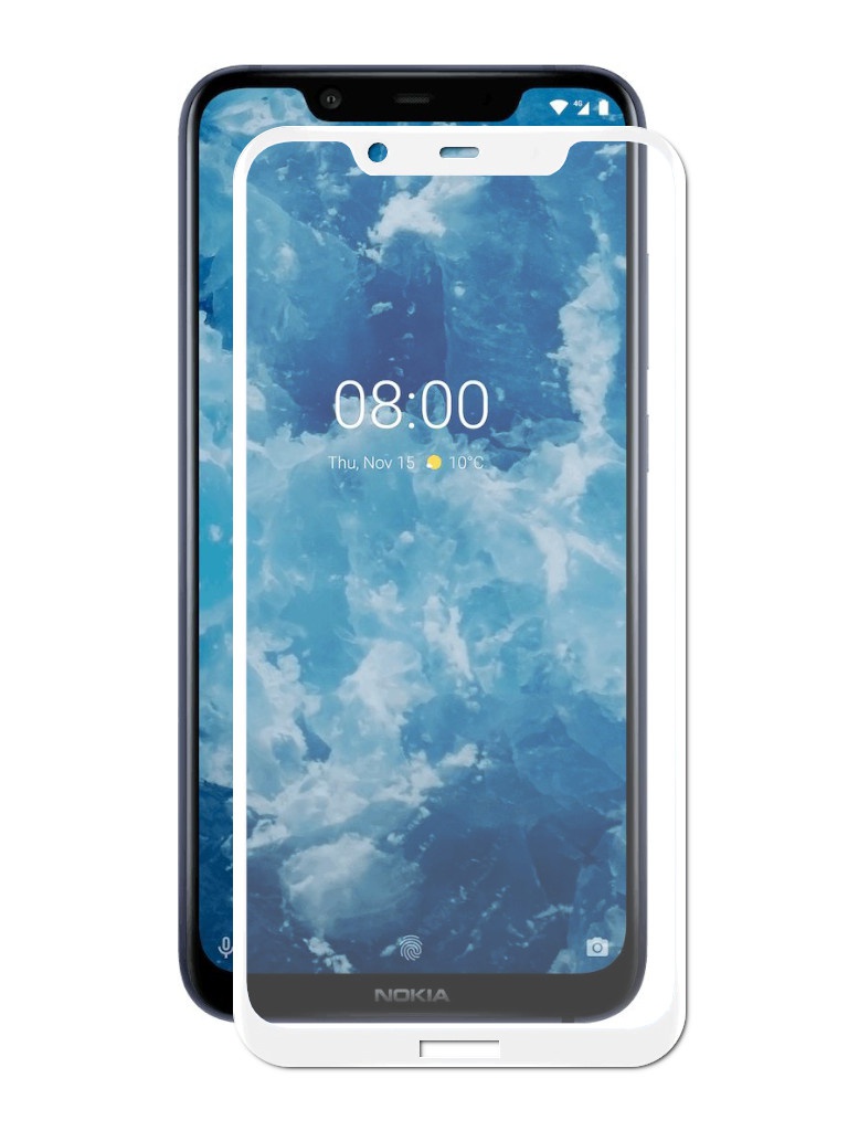 

Аксессуар Защитное стекло Optmobilion для Nokia 8.1 2.5D White, Nokia 8.1