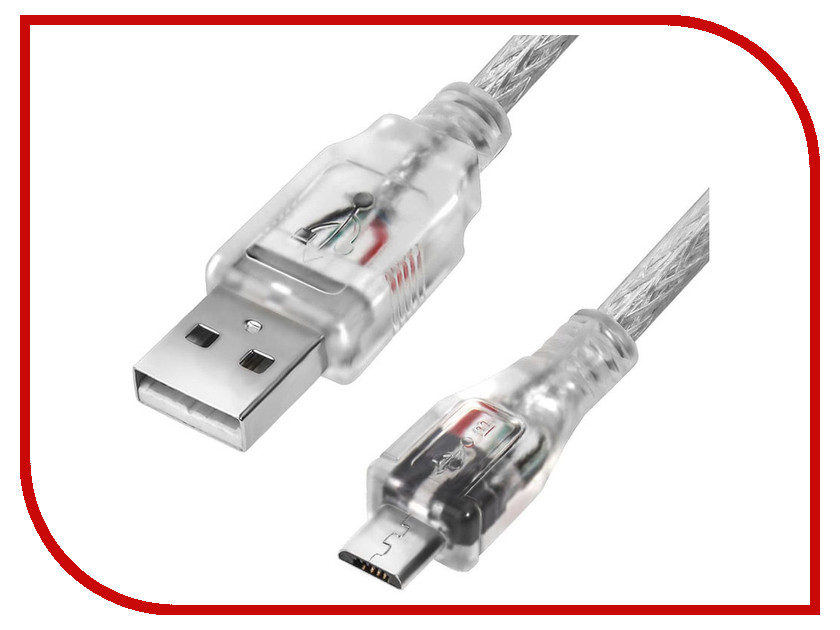 фото Аксессуар Greenconnect USB 2.0 AM - Micro B 5pin 0.75m Transparent GCR-UA2MCB2-BB2S-0.75m