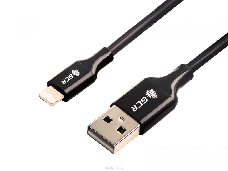 

Аксессуар Greenconnect Кабель USB 2.0 - Lightning 8pin 1m для iPhone 5/6/7/8/X Black GCR-50927, GCR-50927