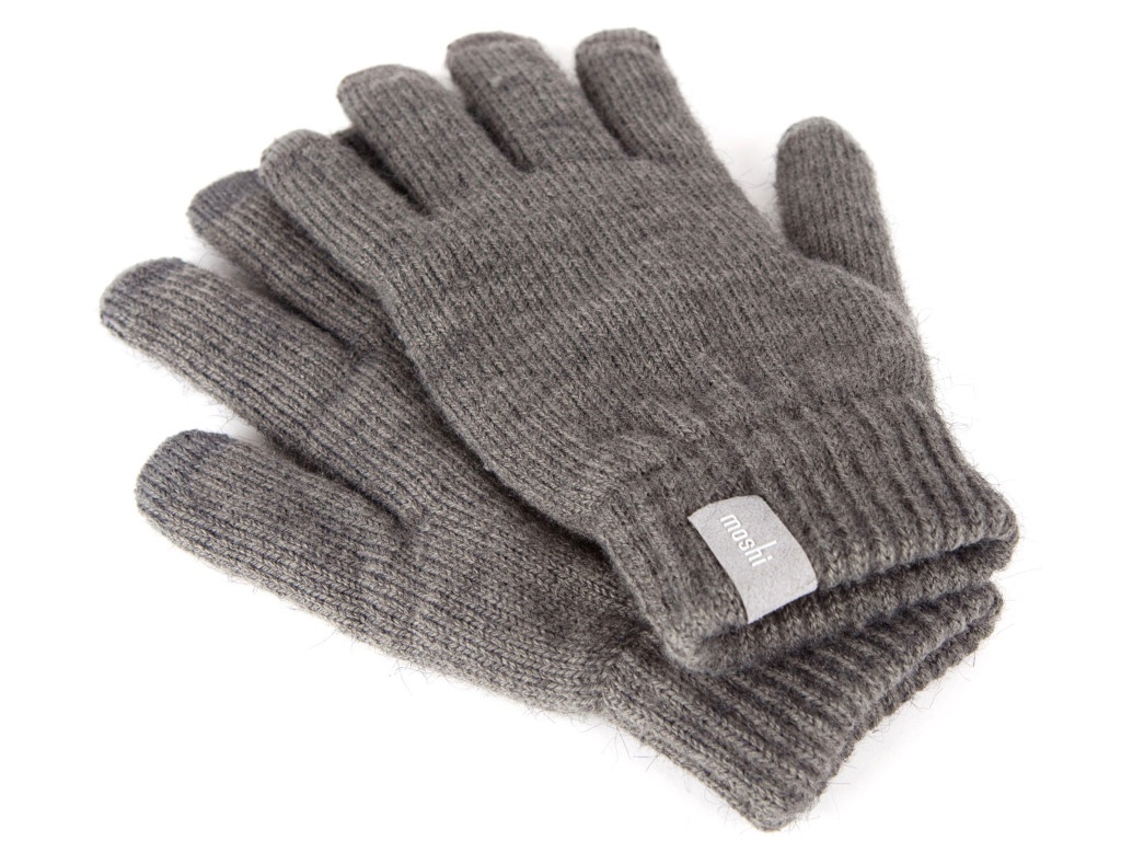 фото Теплые перчатки для сенсорных дисплеев Moshi Touch Screen Gloves Dark Grey 99MO065031