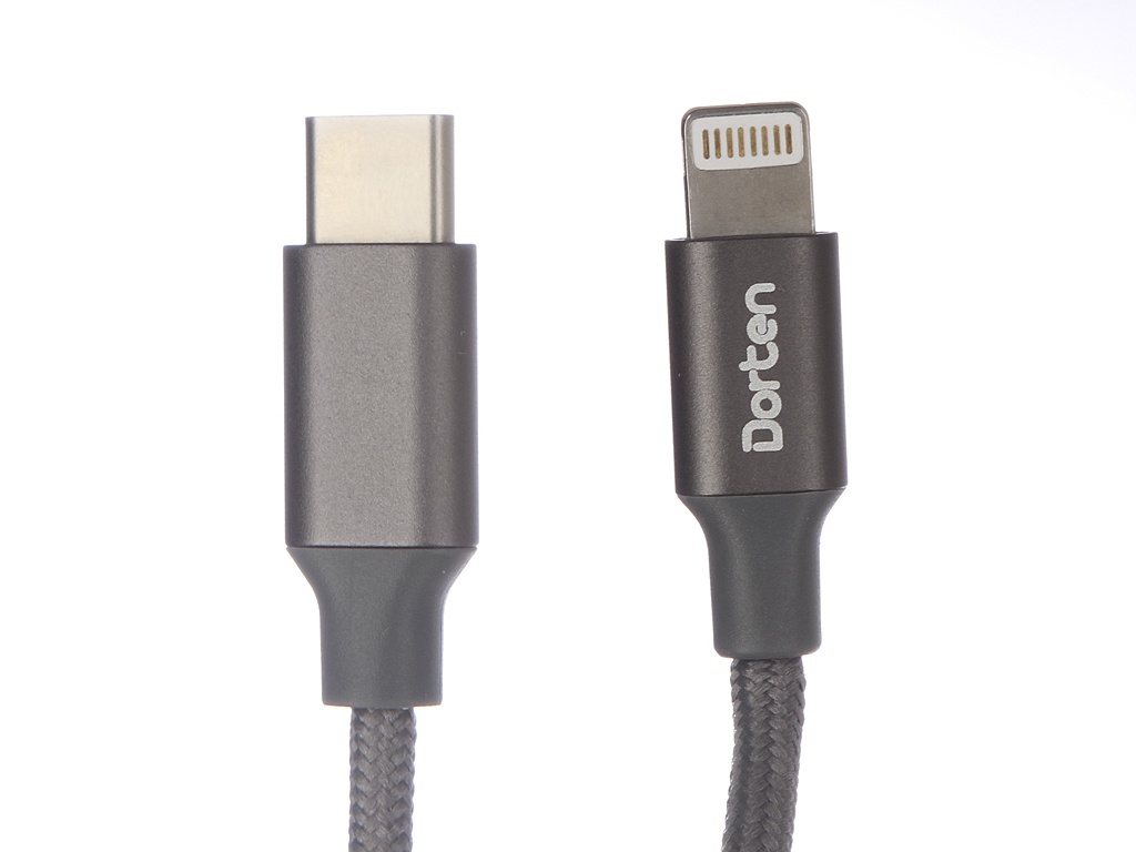 фото Аксессуар Dorten Metallic Series USB-C to Lightning 1.2m Space Grey DN400300