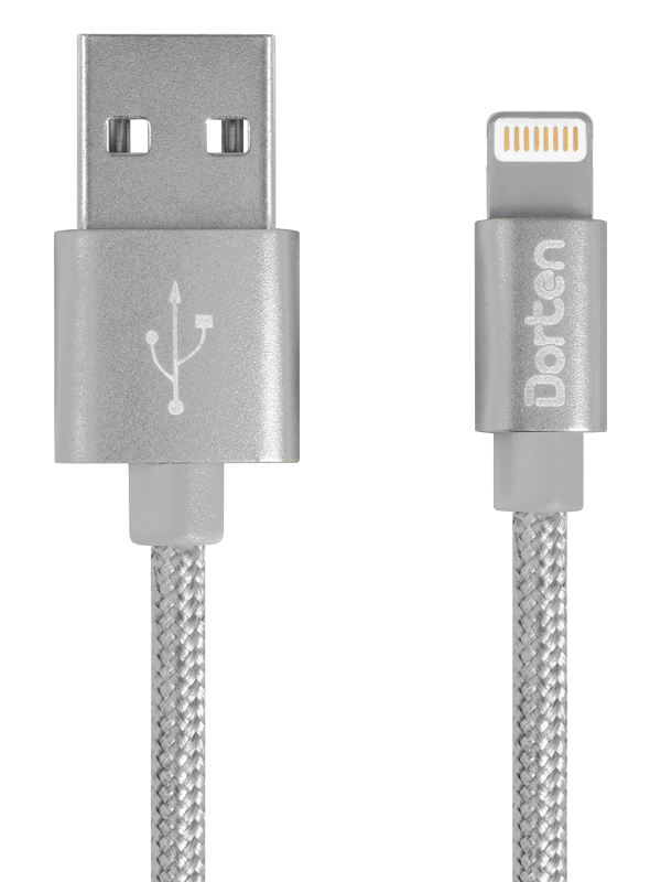 

Аксессуар Dorten Mettallic Series Lightning to USB 1.2m Space Grey DN3123007, DN3123007