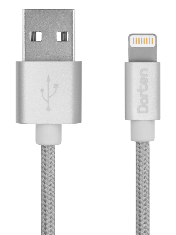 

Аксессуар Dorten Mettallic Series Lightning to USB 1.2m Silver DN3123009, DN3123009