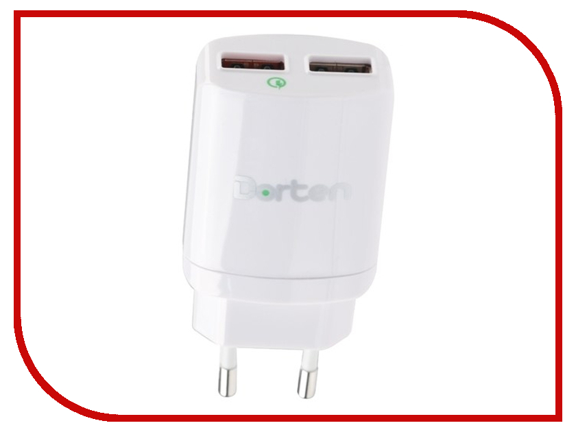

Зарядное устройство Dorten Dual USB Quick Charger QC 3.0 White DN204300, DN204300