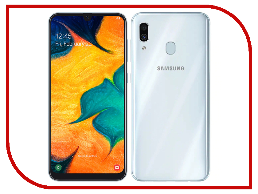 

Сотовый телефон Samsung SM-A305F Galaxy A30 White, SM-A305F A30